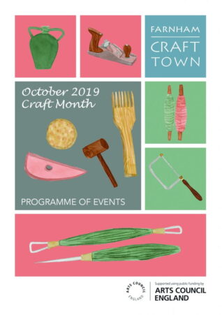 Front cover of a brochure advertising craft activities