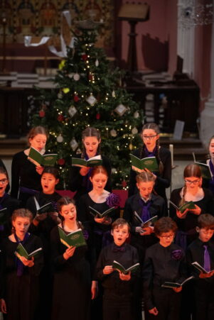 Choir singing in a church.