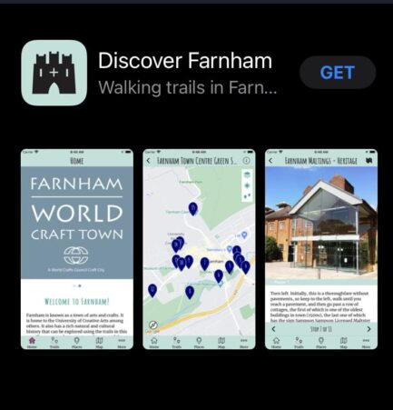 Screen shot of a walking app