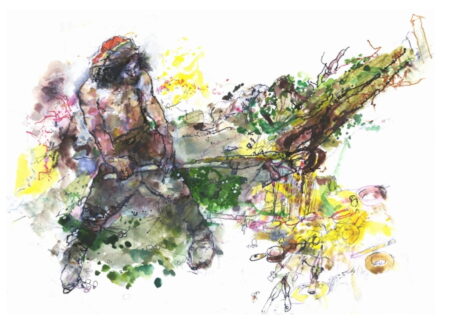 Watercolour of a man.