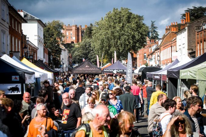 Farnham Food And Drink Festival Street Crowd