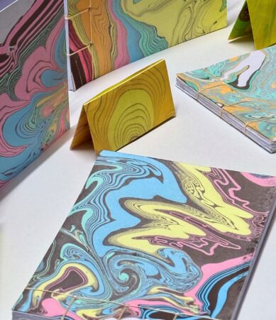 Suminagashi Stab Bound Book Taster Workshop Scaled